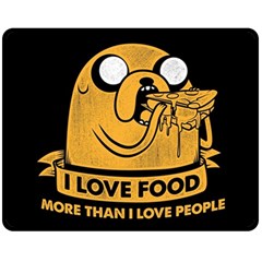 Adventure Time Jake  I Love Food Fleece Blanket (medium) by Sarkoni