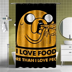 Adventure Time Jake  I Love Food Shower Curtain 48  X 72  (small)  by Sarkoni