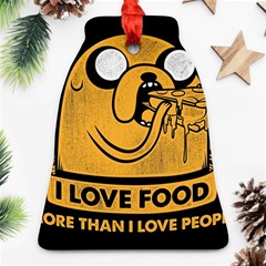 Adventure Time Jake  I Love Food Bell Ornament (two Sides) by Sarkoni