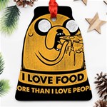 Adventure Time Jake  I Love Food Bell Ornament (Two Sides) Front