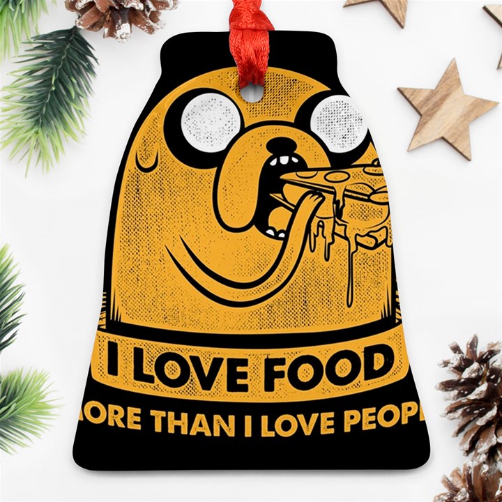 Adventure Time Jake  I Love Food Bell Ornament (Two Sides)