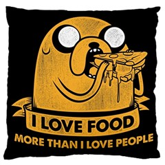 Adventure Time Jake  I Love Food Large Cushion Case (two Sides) by Sarkoni