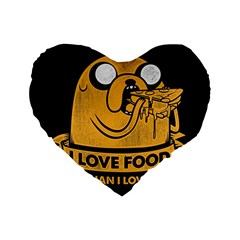 Adventure Time Jake  I Love Food Standard 16  Premium Heart Shape Cushions by Sarkoni