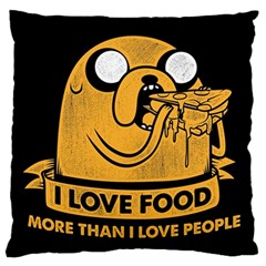 Adventure Time Jake  I Love Food Standard Premium Plush Fleece Cushion Case (one Side) by Sarkoni