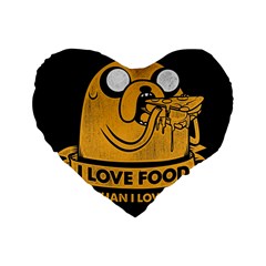 Adventure Time Jake  I Love Food Standard 16  Premium Flano Heart Shape Cushions by Sarkoni