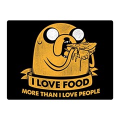 Adventure Time Jake  I Love Food Two Sides Premium Plush Fleece Blanket (mini) by Sarkoni