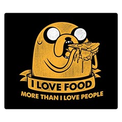 Adventure Time Jake  I Love Food Two Sides Premium Plush Fleece Blanket (small) by Sarkoni