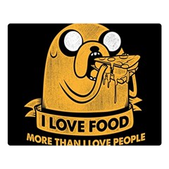 Adventure Time Jake  I Love Food Two Sides Premium Plush Fleece Blanket (large) by Sarkoni