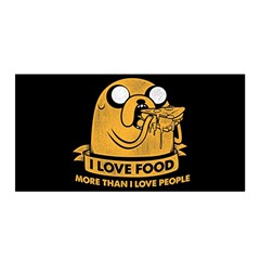 Adventure Time Jake  I Love Food Satin Wrap 35  X 70  by Sarkoni