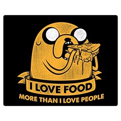 Adventure Time Jake  I Love Food Premium Plush Fleece Blanket (medium) by Sarkoni