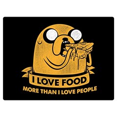 Adventure Time Jake  I Love Food Premium Plush Fleece Blanket (extra Small) by Sarkoni