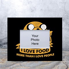 Adventure Time Jake  I Love Food White Tabletop Photo Frame 4 x6  by Sarkoni