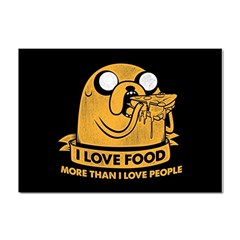 Adventure Time Jake  I Love Food Crystal Sticker (a4) by Sarkoni