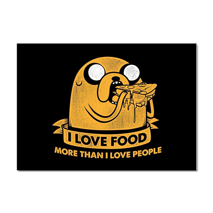 Adventure Time Jake  I Love Food Crystal Sticker (A4)