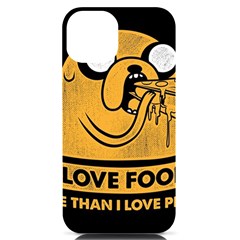 Adventure Time Jake  I Love Food Iphone 14 Black Uv Print Case by Sarkoni