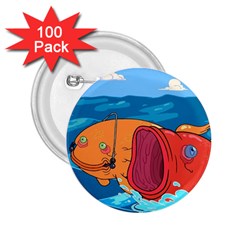 Adventure Time Fish Landscape 2 25  Buttons (100 Pack)  by Sarkoni