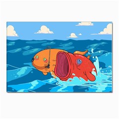 Adventure Time Fish Landscape Postcard 4 x 6  (pkg Of 10)