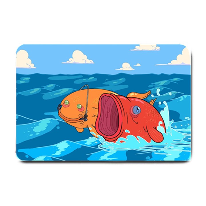 Adventure Time Fish Landscape Small Doormat