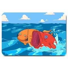 Adventure Time Fish Landscape Large Doormat by Sarkoni