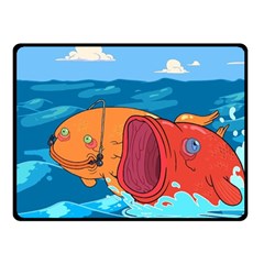 Adventure Time Fish Landscape Fleece Blanket (small) by Sarkoni