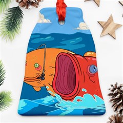 Adventure Time Fish Landscape Bell Ornament (two Sides) by Sarkoni