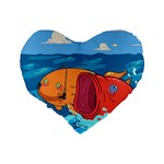 Adventure Time Fish Landscape Standard 16  Premium Heart Shape Cushions Back