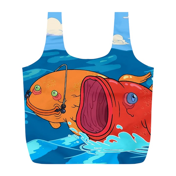 Adventure Time Fish Landscape Full Print Recycle Bag (L)