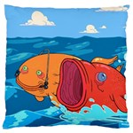 Adventure Time Fish Landscape Large Premium Plush Fleece Cushion Case (Two Sides) Front