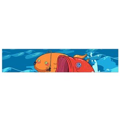 Adventure Time Fish Landscape Small Premium Plush Fleece Scarf by Sarkoni