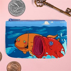 Adventure Time Fish Landscape Large Coin Purse by Sarkoni