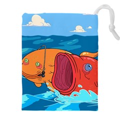 Adventure Time Fish Landscape Drawstring Pouch (5xl) by Sarkoni