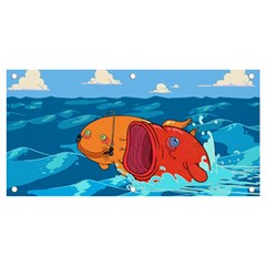 Adventure Time Fish Landscape Banner And Sign 4  X 2  by Sarkoni