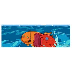 Adventure Time Fish Landscape Banner And Sign 12  X 4  by Sarkoni