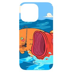 Adventure Time Fish Landscape Iphone 14 Pro Max Black Uv Print Case by Sarkoni