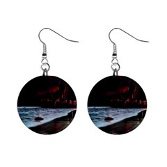 Artistic Creepy Dark Evil Fantasy Halloween Horror Psychedelic Scary Spooky Mini Button Earrings by Sarkoni