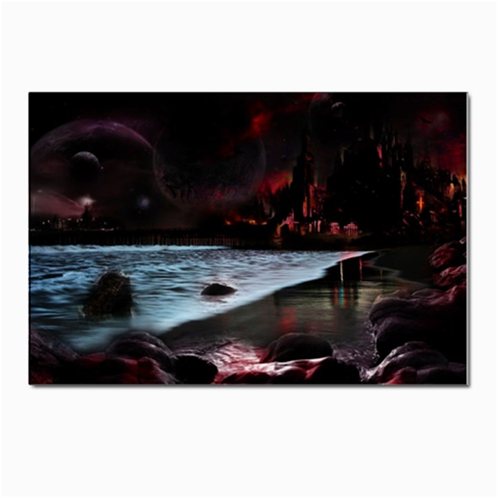 Artistic Creepy Dark Evil Fantasy Halloween Horror Psychedelic Scary Spooky Postcard 4 x 6  (Pkg of 10)