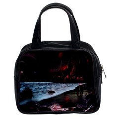 Artistic Creepy Dark Evil Fantasy Halloween Horror Psychedelic Scary Spooky Classic Handbag (two Sides) by Sarkoni