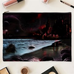 Artistic Creepy Dark Evil Fantasy Halloween Horror Psychedelic Scary Spooky Cosmetic Bag (xxxl) by Sarkoni