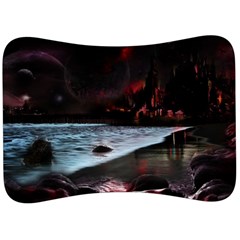 Artistic Creepy Dark Evil Fantasy Halloween Horror Psychedelic Scary Spooky Velour Seat Head Rest Cushion