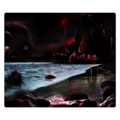 Artistic Creepy Dark Evil Fantasy Halloween Horror Psychedelic Scary Spooky Premium Plush Fleece Blanket (small) by Sarkoni