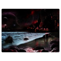 Artistic Creepy Dark Evil Fantasy Halloween Horror Psychedelic Scary Spooky Two Sides Premium Plush Fleece Blanket (extra Small) by Sarkoni