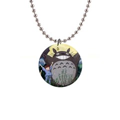 Illustration Anime Cartoon My Neighbor Totoro 1  Button Necklace by Sarkoni