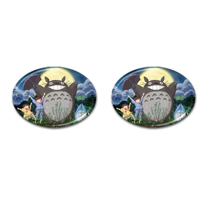 Illustration Anime Cartoon My Neighbor Totoro Cufflinks (Oval)