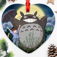 Illustration Anime Cartoon My Neighbor Totoro Heart Ornament (two Sides) by Sarkoni