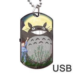 Illustration Anime Cartoon My Neighbor Totoro Dog Tag Usb Flash (one Side) by Sarkoni