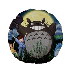 Illustration Anime Cartoon My Neighbor Totoro Standard 15  Premium Flano Round Cushions by Sarkoni