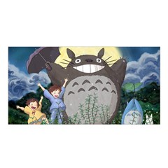 Illustration Anime Cartoon My Neighbor Totoro Satin Shawl 45  X 80  by Sarkoni