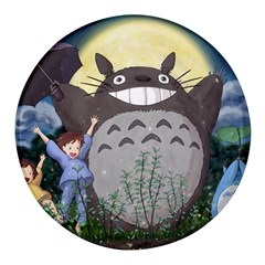 Illustration Anime Cartoon My Neighbor Totoro Round Glass Fridge Magnet (4 Pack) by Sarkoni