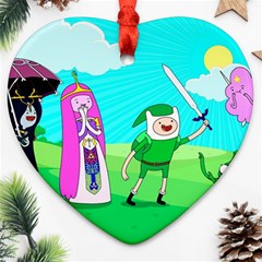 Adventure Time The Legend Of Zelda Parody Ornament (heart) by Sarkoni