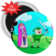 Adventure Time The Legend Of Zelda Parody 3  Magnets (10 Pack)  by Sarkoni